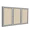 Ghent Enclosed Bulletin Board, 3 Door, Fabric, 3 ft H x 6 ft W, Beige PA33672F-90 - alternate 1